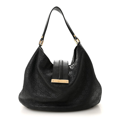 Gucci Guccissima Large New Ladies Web Hobo Black 1 of 14