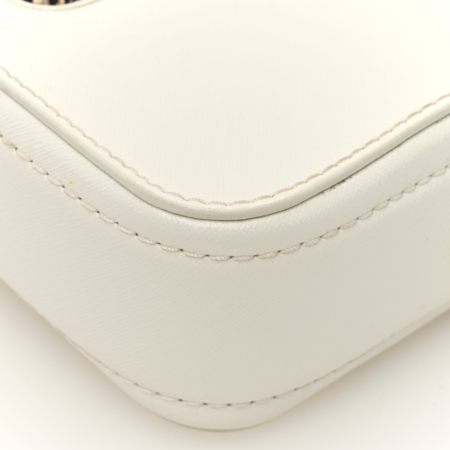 Saffiano Small Snapshot Camera Bag White