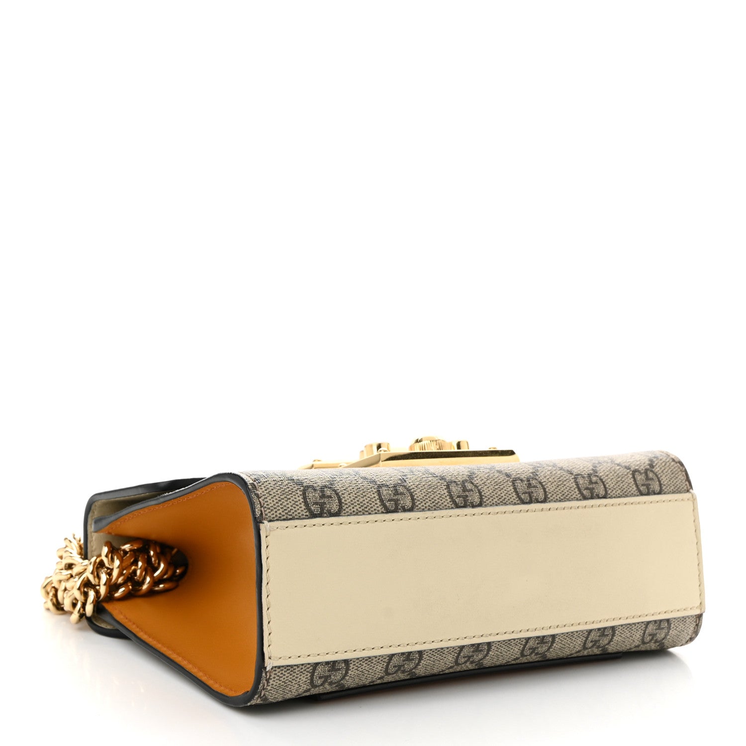Gucci GG Supreme Monogram Calfskin Small Padlock Shoulder Bag Beige Mystic White Sun Oil 7 of 19