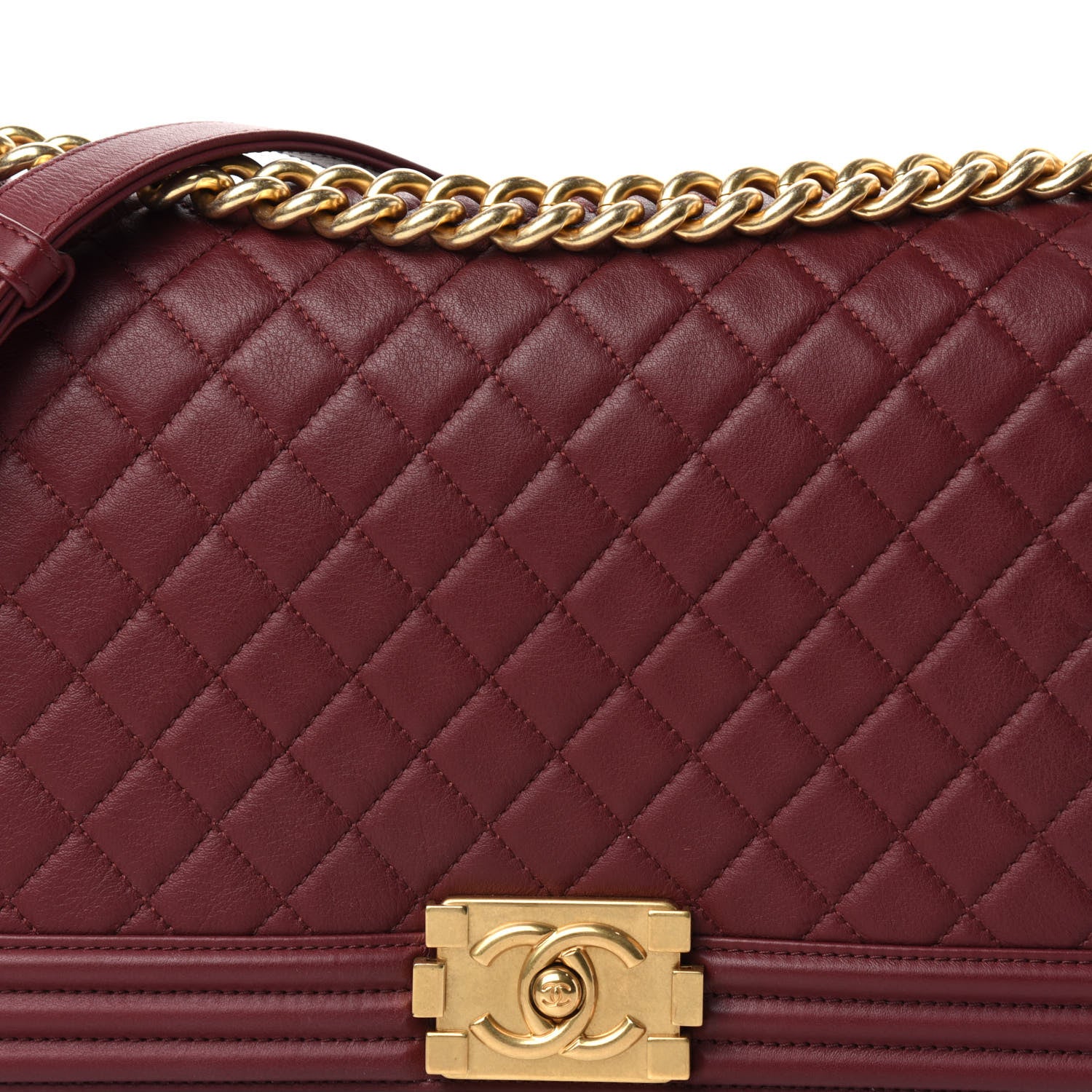 Chanel Calfskin Quilted New Medium Boy Flap Burgundy 11 of 11