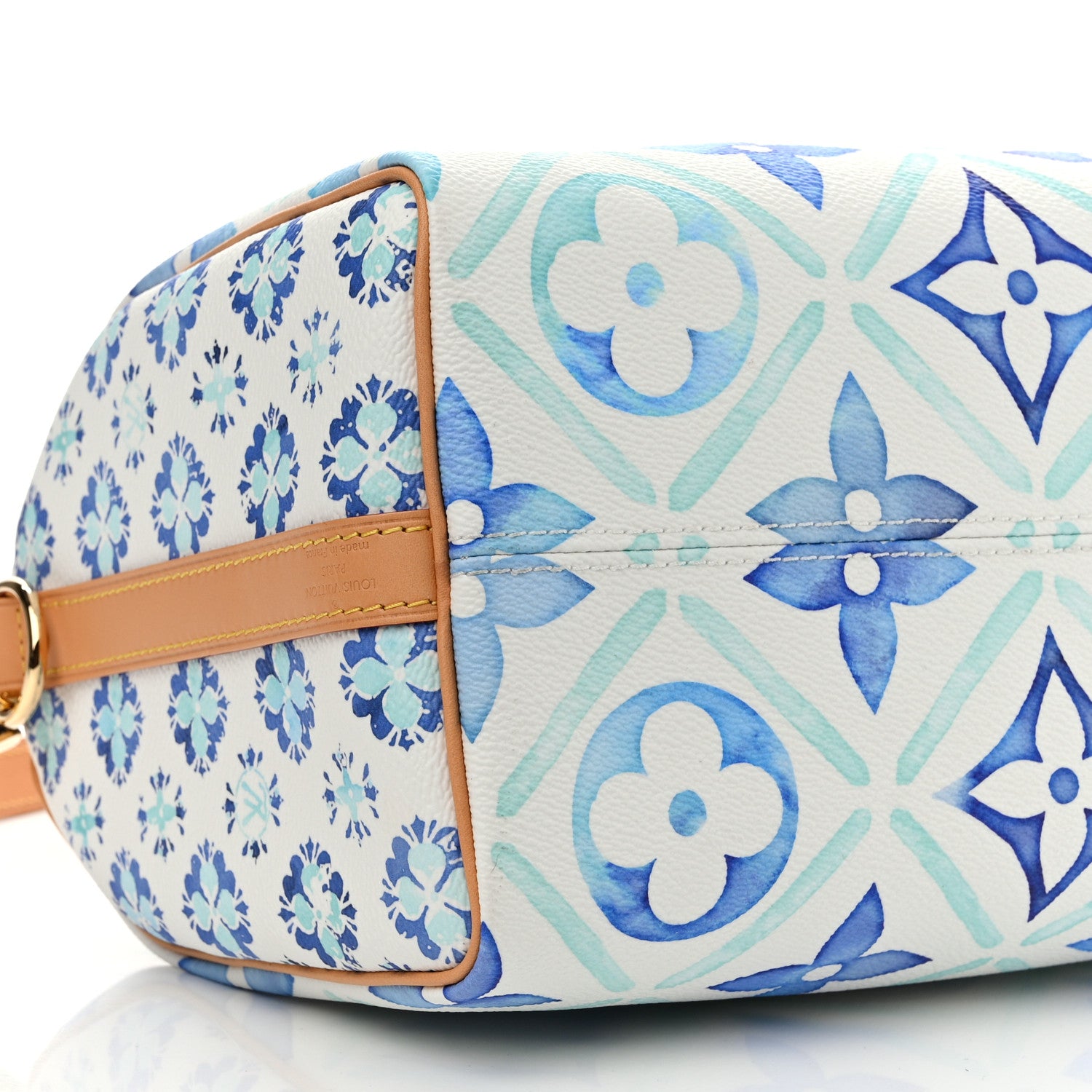 Louis Vuitton Monogram Tiles By The Pool Speedy Bandouliere 25 Lagoon Blue 8 of 9