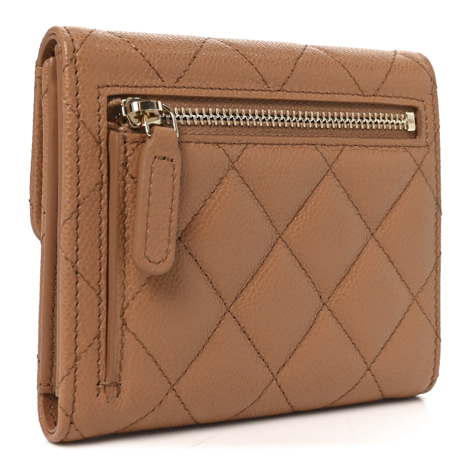 Chanel Caviar Quilted Compact Flap Wallet Brown 3 of 9