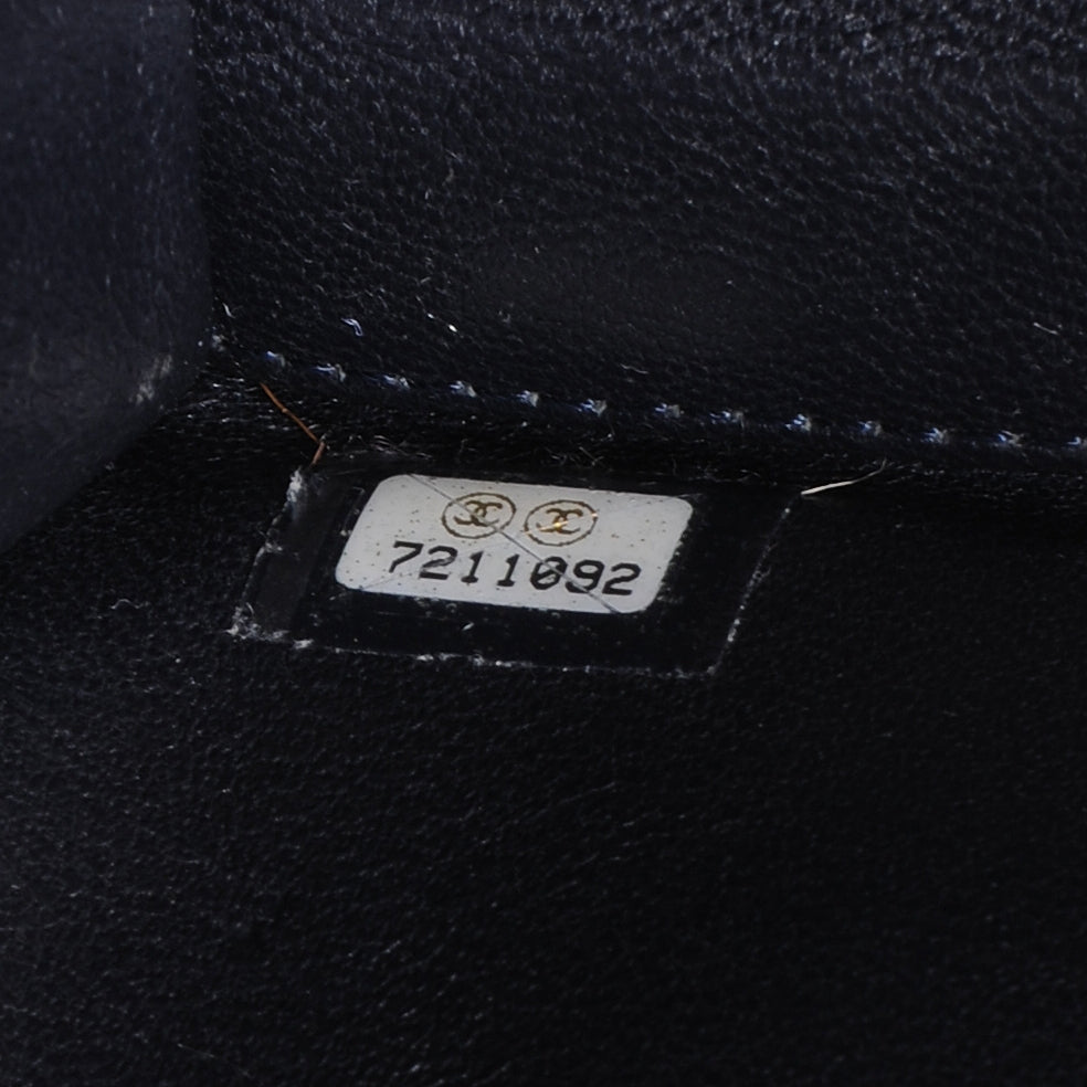 Chanel Patent Jersey Quilted Small Flap Navy Blue 9 of 9