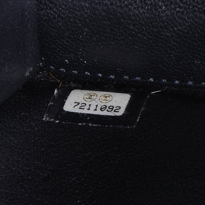 Chanel Patent Jersey Quilted Small Flap Navy Blue 9 of 9