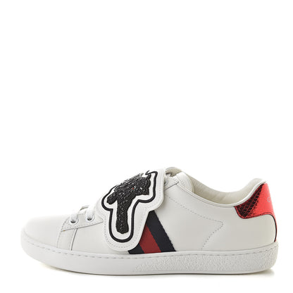 Gucci Calfskin Ayers Web Panther Embroidered Womens Ace Sneakers 36 White 1 of 10