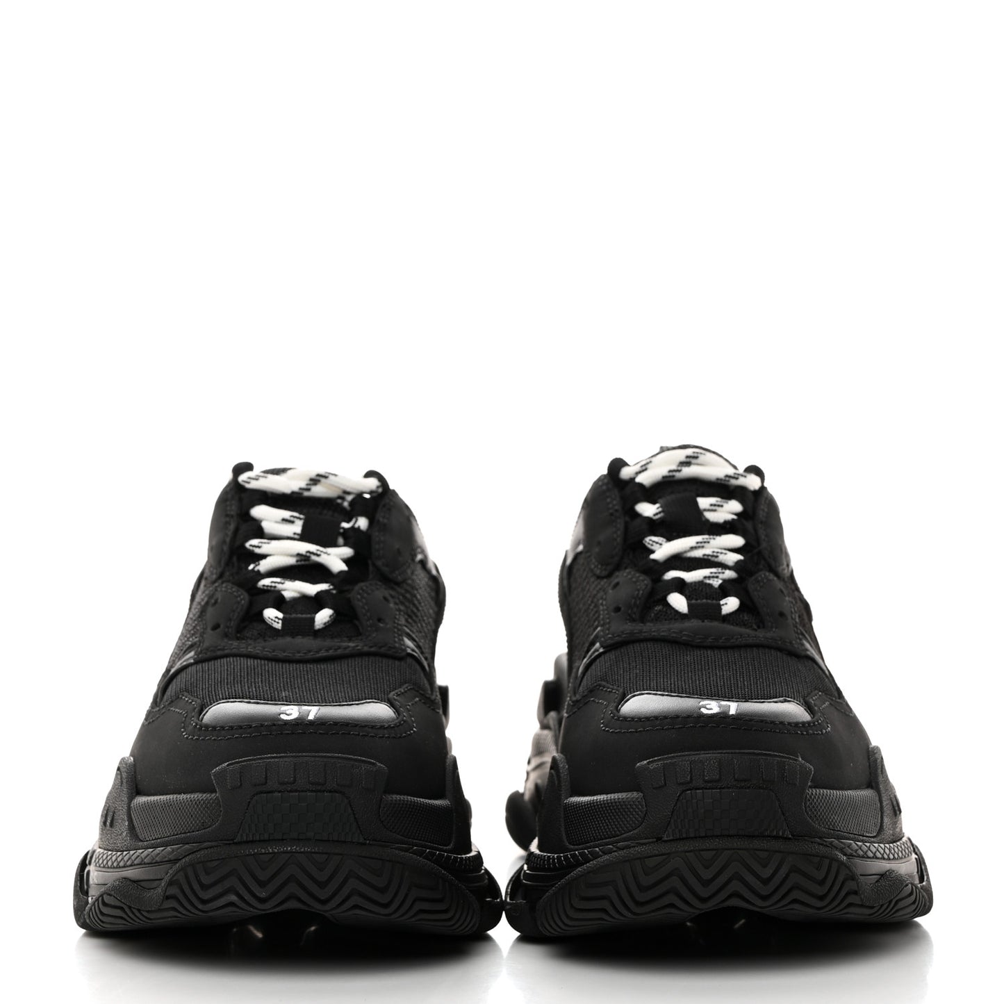 Fabric Mesh Womens Triple S Sneakers 37 Black