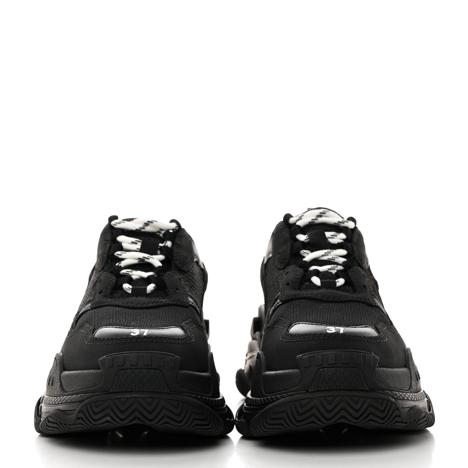 Balenciaga Fabric Mesh Womens Triple S Sneakers 37 Black 2 of 9