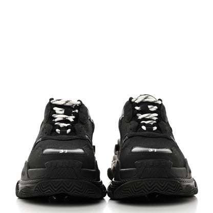 Balenciaga Fabric Mesh Womens Triple S Sneakers 37 Black 2 of 9