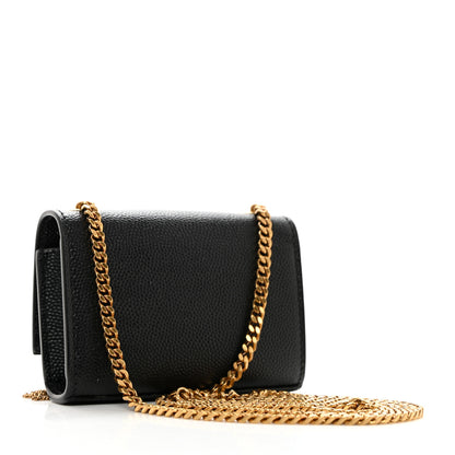 Saint Laurent Grain De Poudre Micro Classic Monogram Kate Tassel Airpods Bag Black 3 of 8