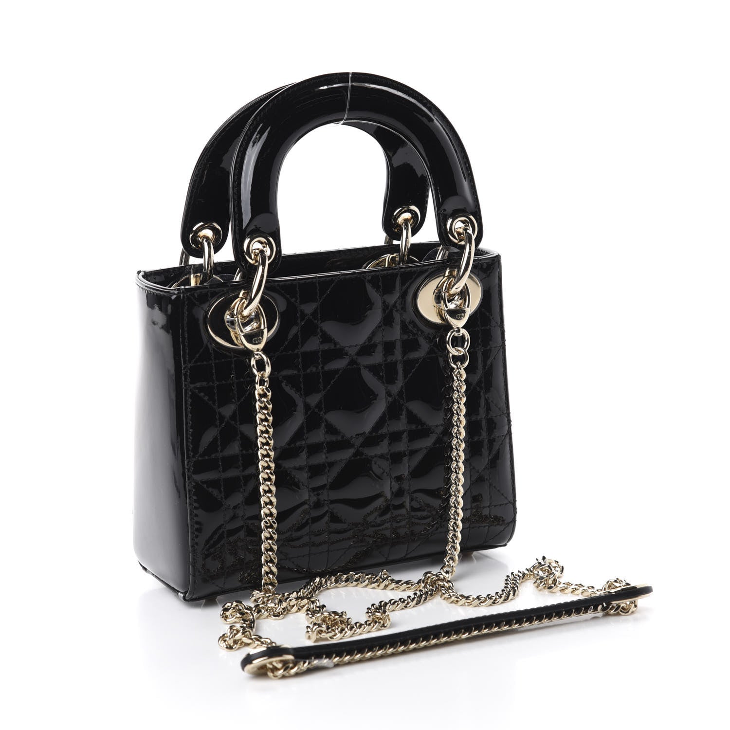 Christian Dior Patent Cannage Mini Lady Dior Black 4 of 12