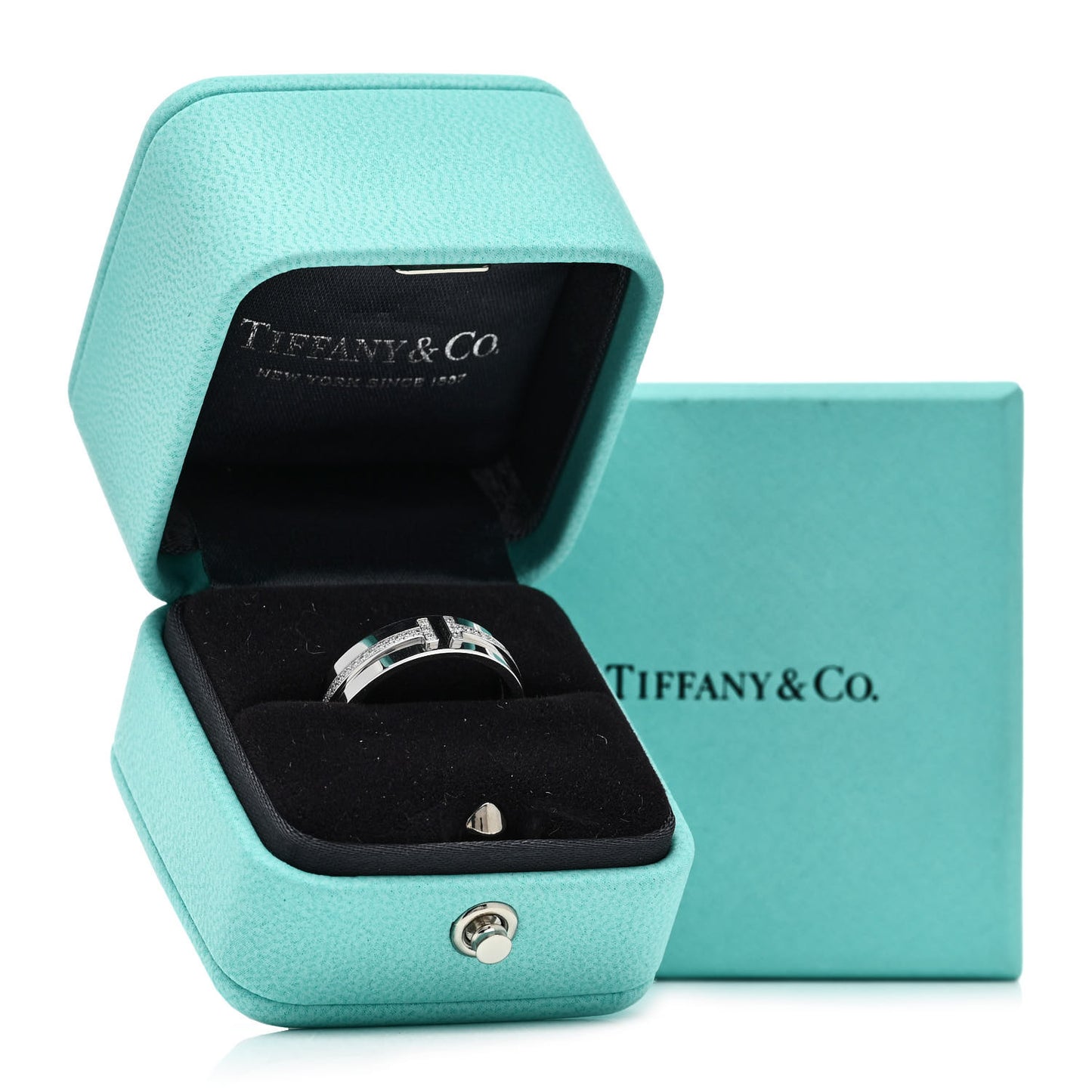 18K White Gold Diamond T Two Ring 54 7