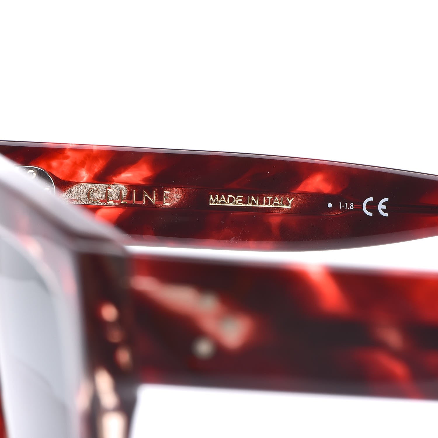 Celine Acetate Aviator Sunglasses CL 40001F Red Havana 6 of 6