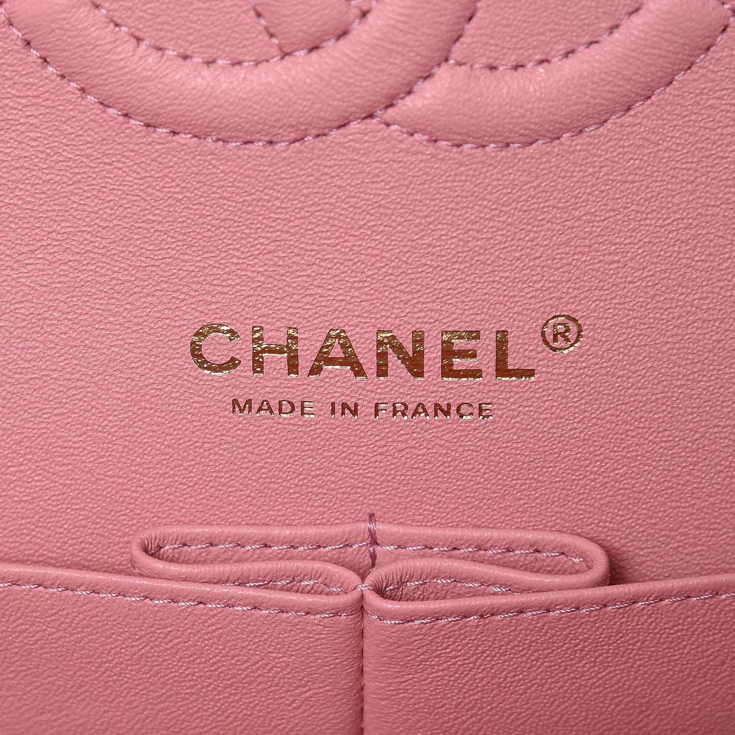 Caviar Chevron Quilted Medium Double Flap Pink