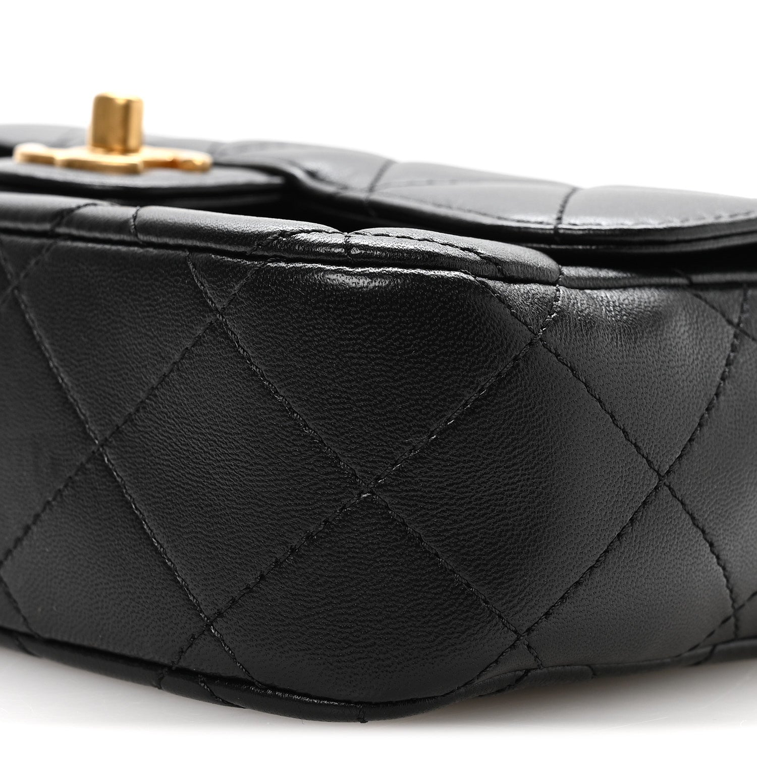 Chanel Lambskin Quilted Bijoux Chain Mini Top Handle Flap Black