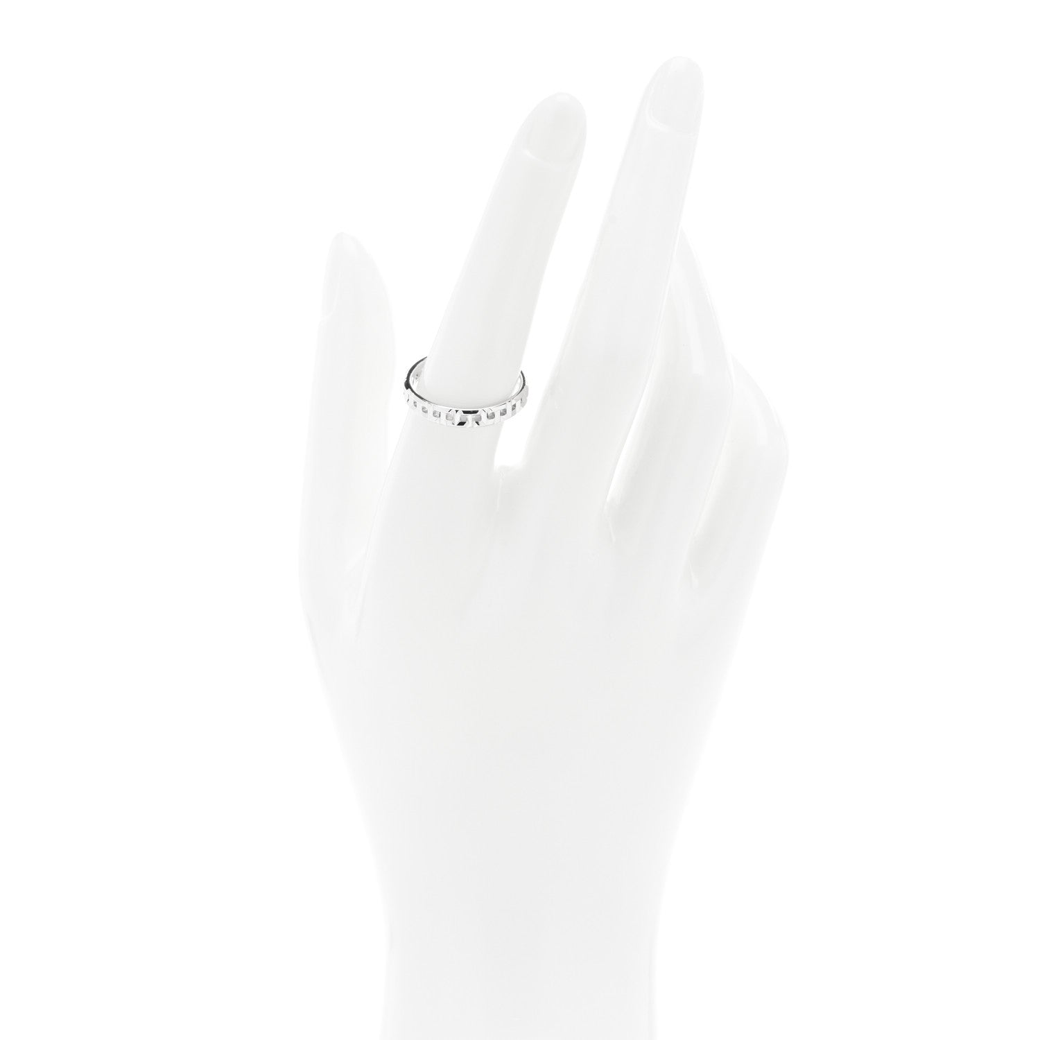 Tiffany 18K White Gold Narrow T True Band Ring 55 7.25 2 of 4