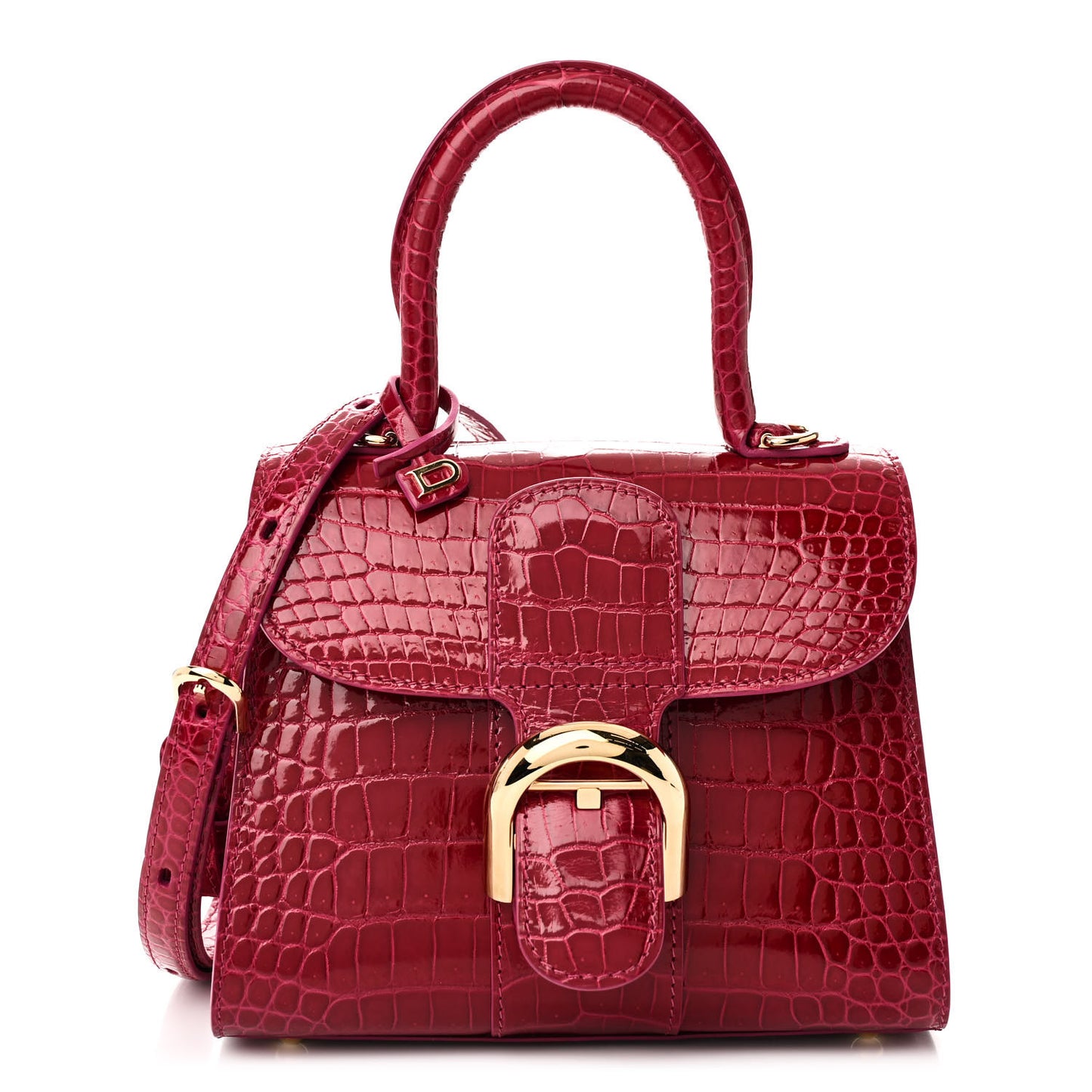 Crocodile Mini Brillant Satchel Pink