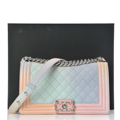 Chanel Caviar Quilted Medium Rainbow Boy Flap Pink Multicolor 10 of 10