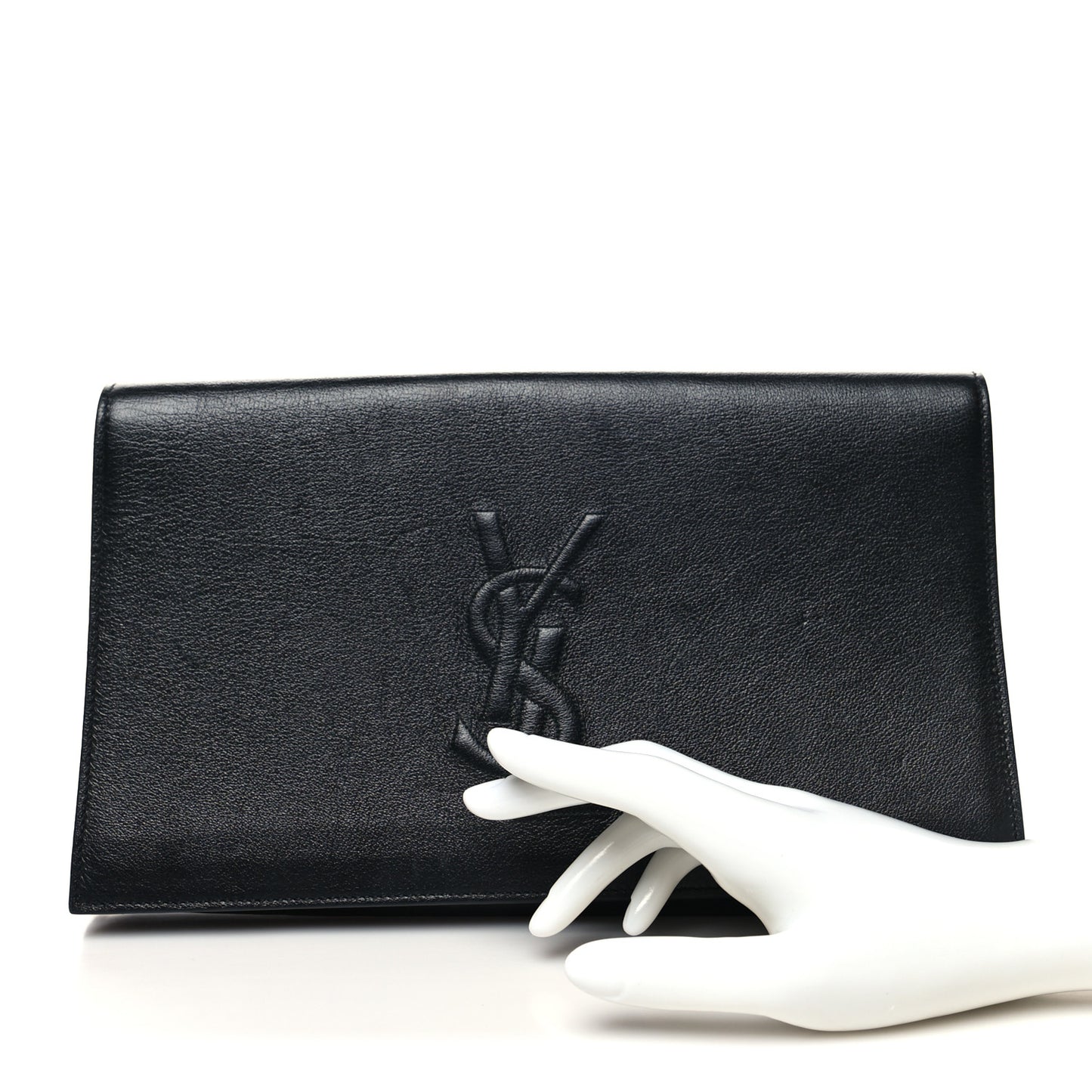 Calfskin Monogram Large Belle De Jour Clutch Black