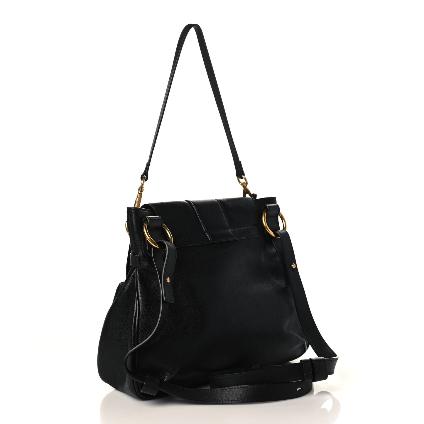 Grained Lambskin Calfskin Medium Lexa Shoulder Bag Black
