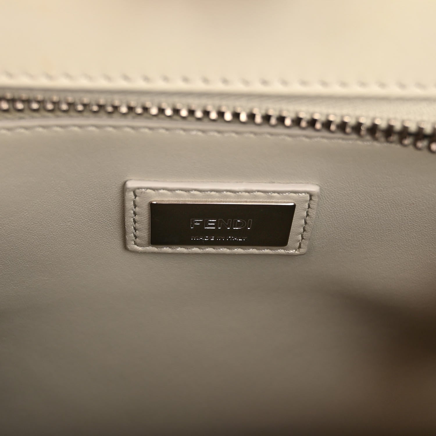 Fendi Vitello Seta Shiny Nappa Medium Peekaboo Iconic Satchel Soap Opale 7 of 12