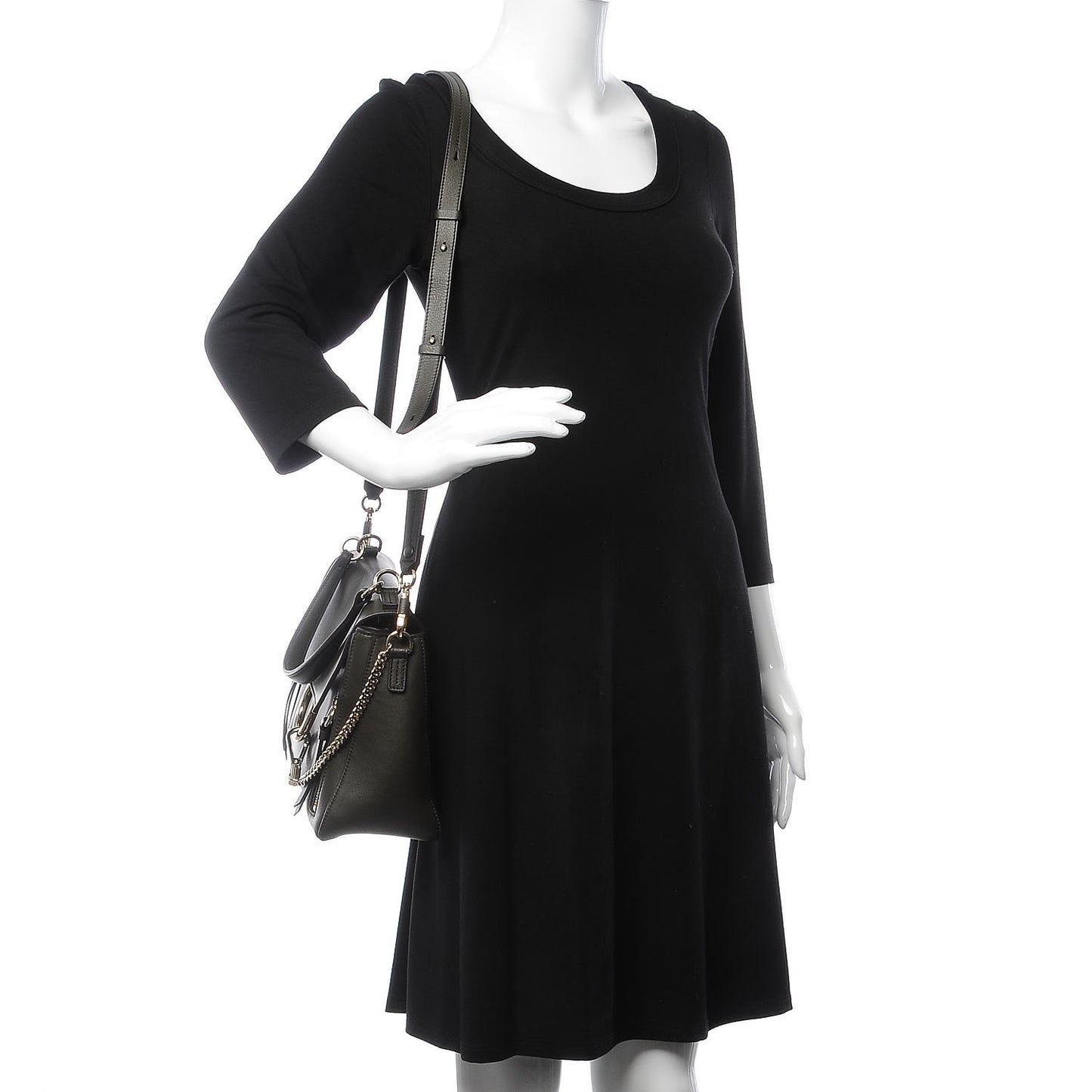 Calfskin Small Faye Day Shoulder Bag Deep Forest