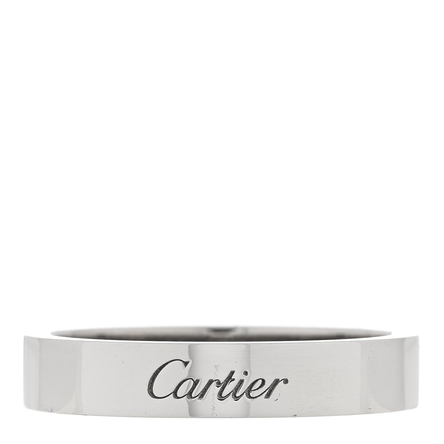 Platinum 4mm C De Cartier Wedding Band Ring 58 8.25