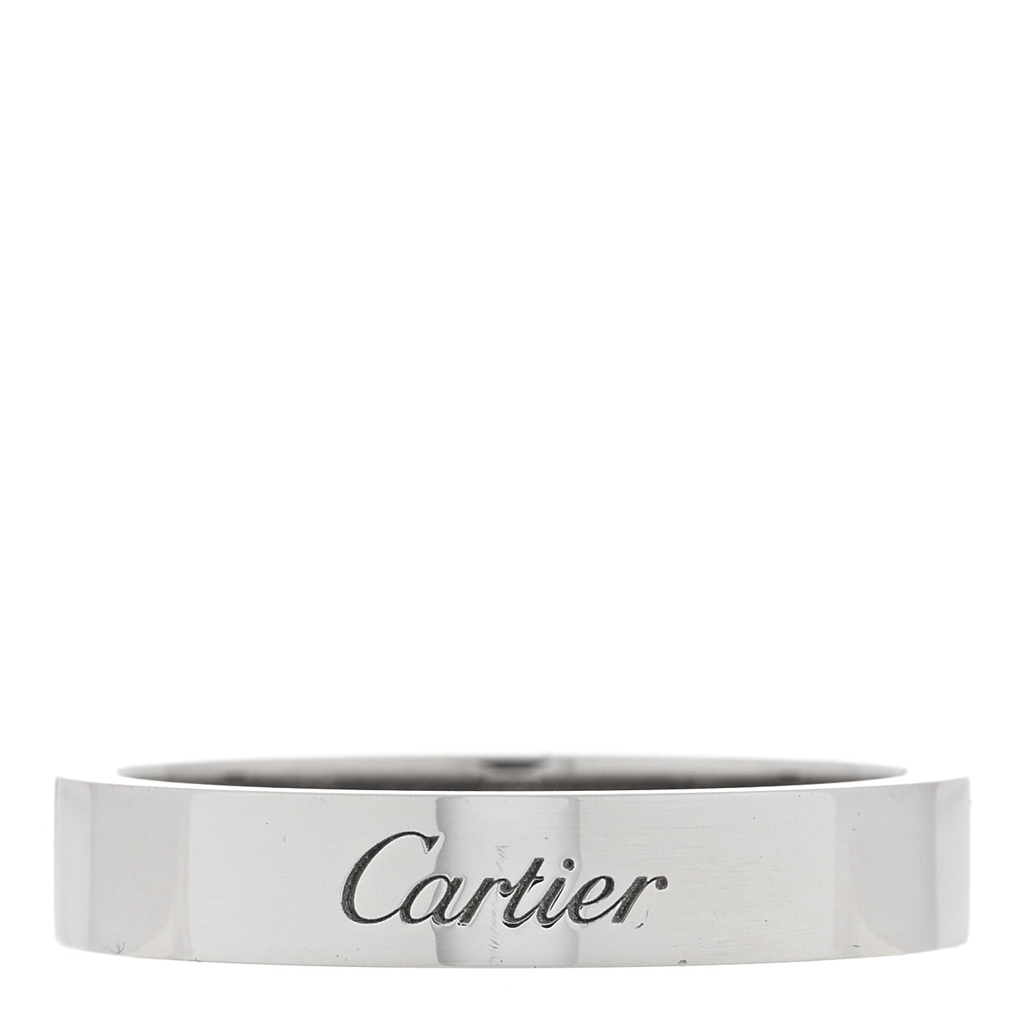 Cartier Platinum 4mm C De Cartier Wedding Band Ring 58 8.25 1 of 5