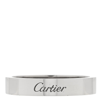 Cartier Platinum 4mm C De Cartier Wedding Band Ring 58 8.25 1 of 5