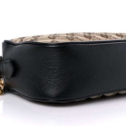 Gucci Monogram Matelasse Diagonal Small GG Marmont Chain Shoulder Bag Beige Black 9 of 14