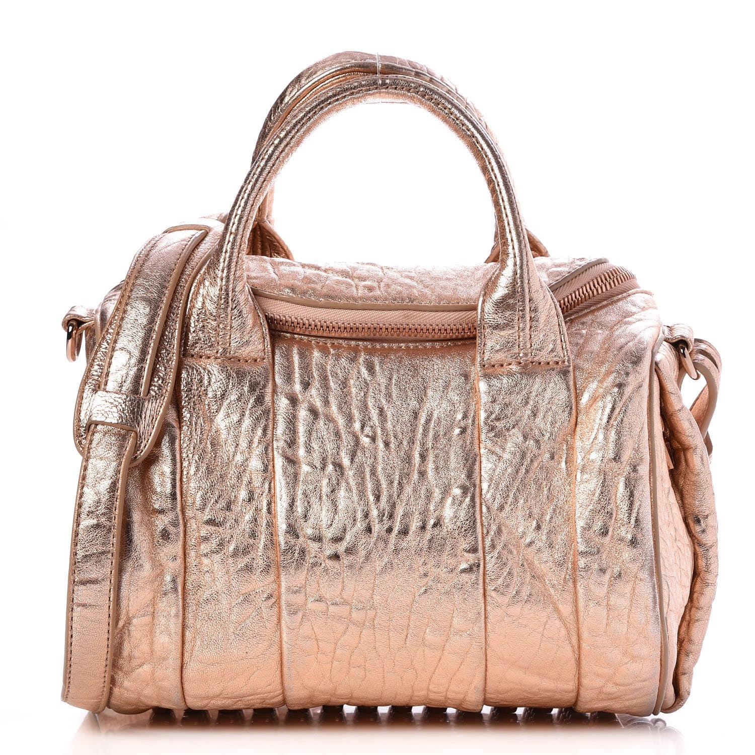 Alexander Wang Metallic Pebbled Lambskin Rockie Rose Gold 1 of 7