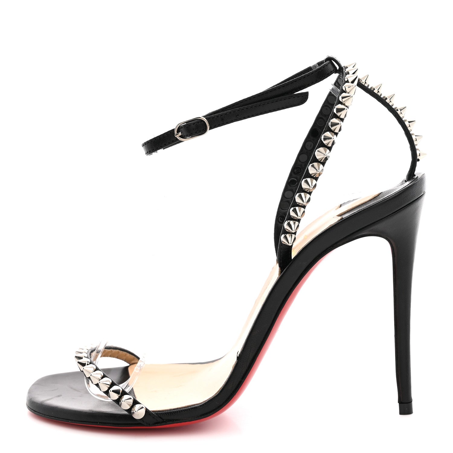 Christian Louboutin Kid Spiked So Me 100 Sandals 36 Black 1 of 10