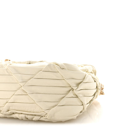Chanel Pleated Calfskin Quilted Medallion Flap White 10 of 11