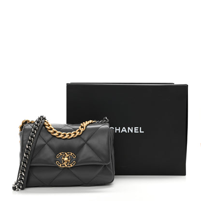Chanel Lambskin Quilted Medium Chanel 19 Flap Dark Grey 9 of 9