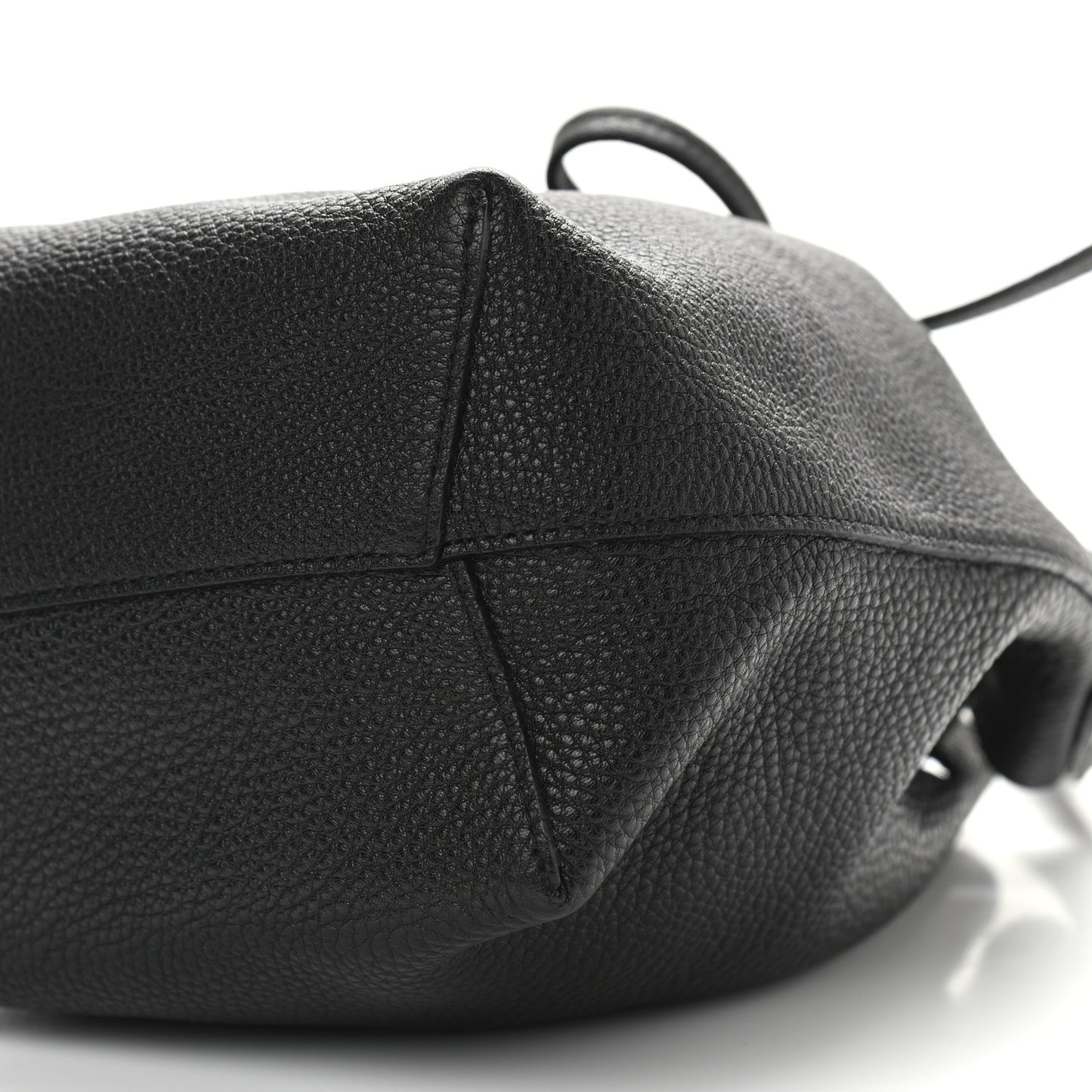 Tumbled Calfskin Mini Bucket Bag Black