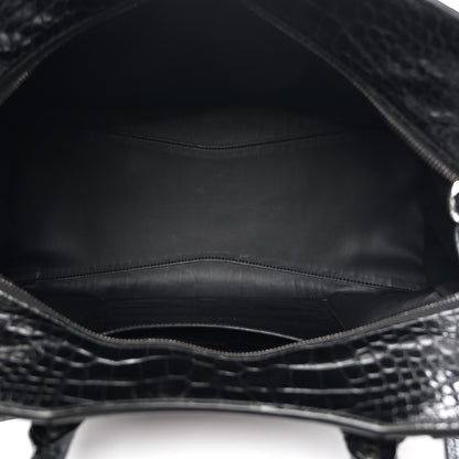 Balenciaga Calfskin Crocodile Embossed Neo Classic Black Hardware Medium City Black 5 of 18