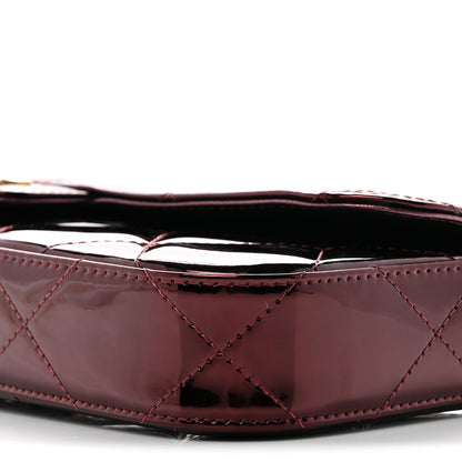 Chanel Metallic Mirror Calfskin Large Top Handle Clutch With Chain  Burgundy 10 of 10