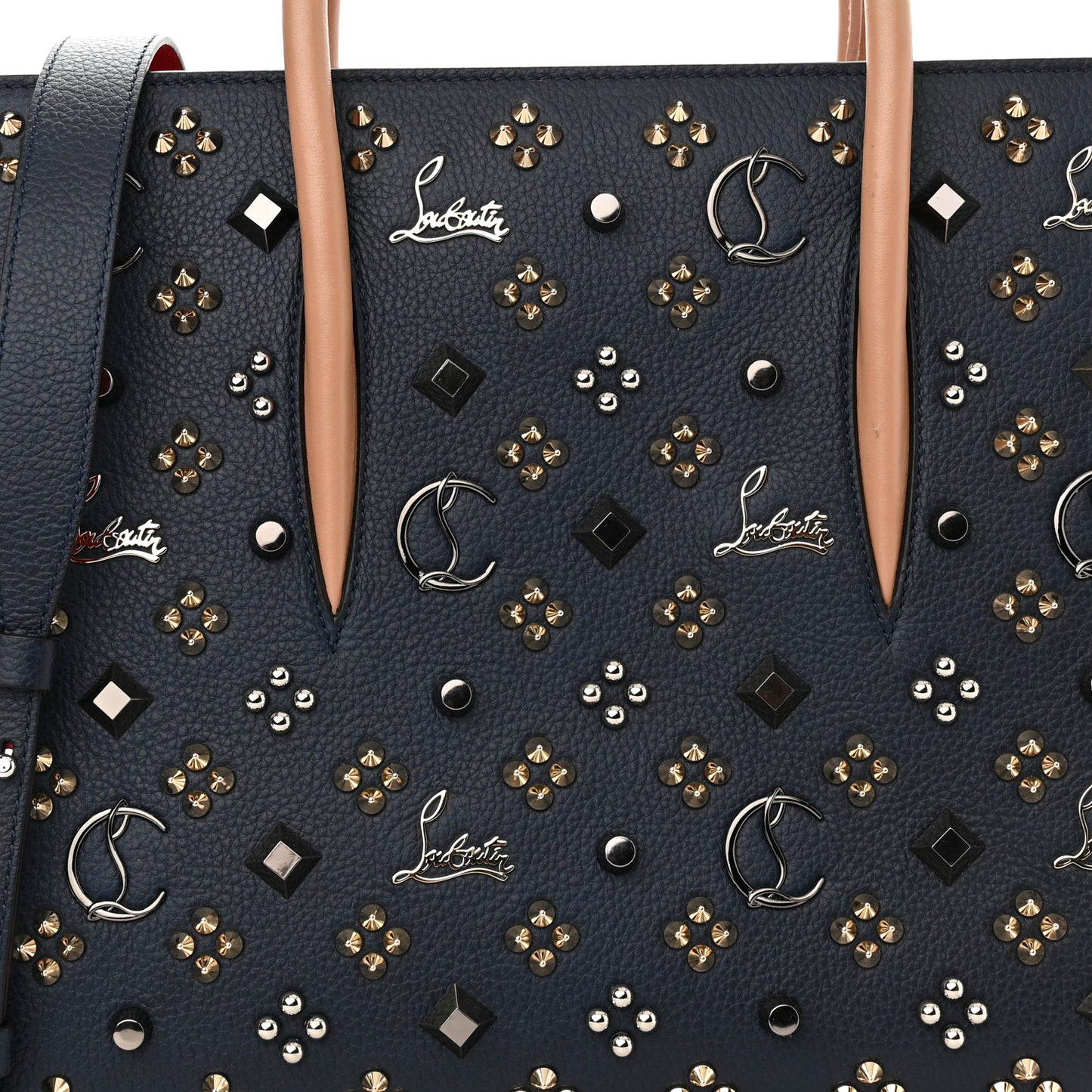 Calfskin Spikes Loubinthesky Medium Paloma Quartz Multimetal
