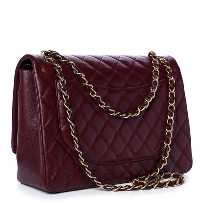 Chanel Caviar Quilted Maxi Double Flap Burgundy 3 of 13