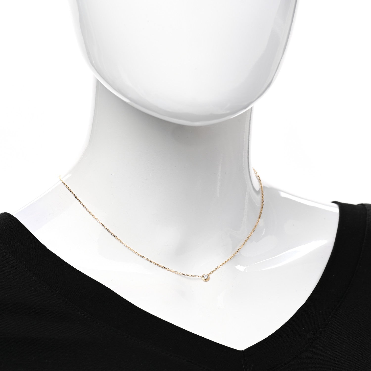 Cartier 18K Yellow Gold Diamond SM D'Amour Pendant Necklace 2 of 4
