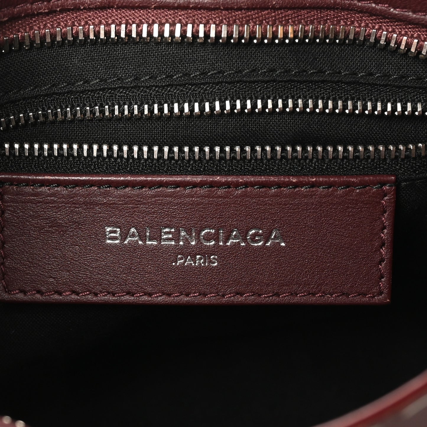Calfskin Topstitch Classic Silver Hardware Mini City Rouge Lie De Vin