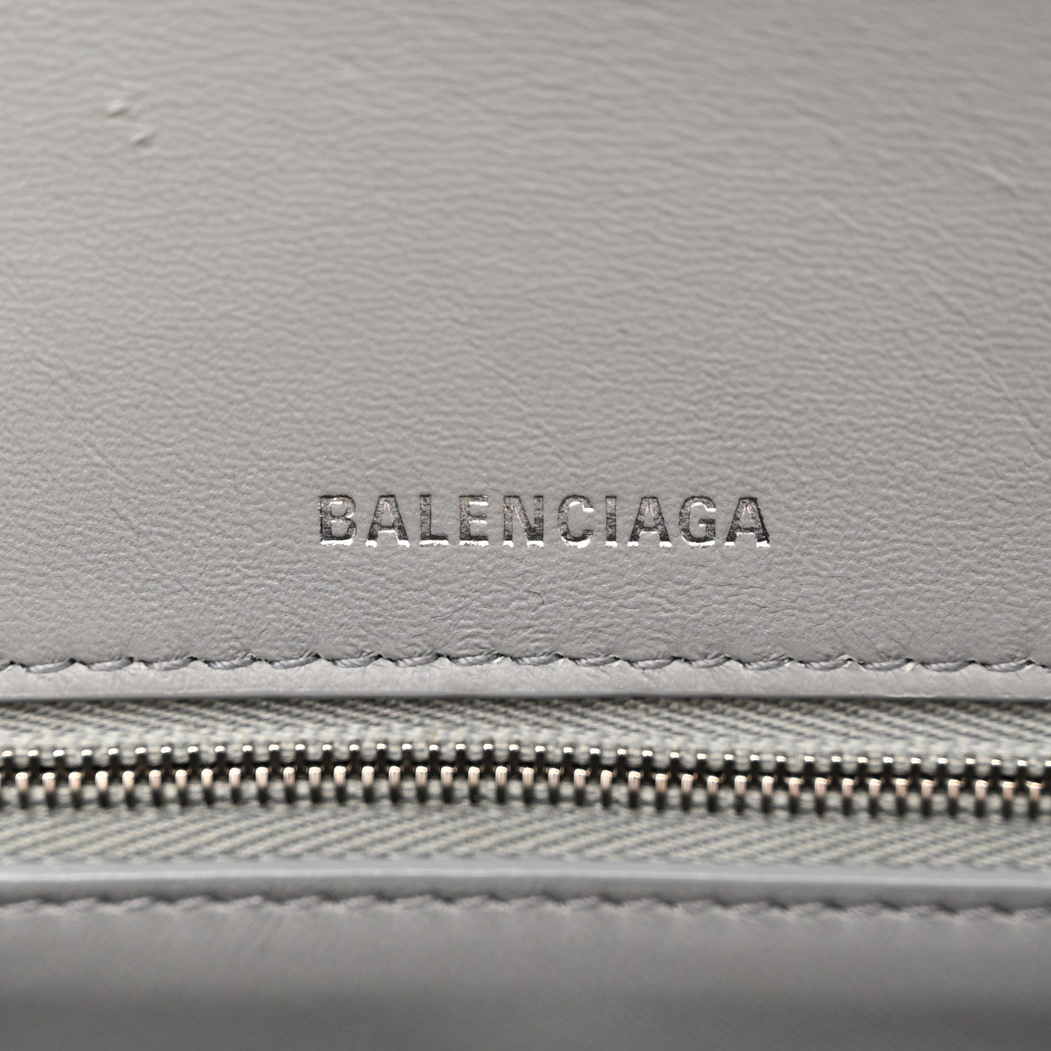Balenciaga Shiny Calfskin Crocodile Embossed Medium Hourglass Top Handle Bag Balenciaga Grey 6 of 9