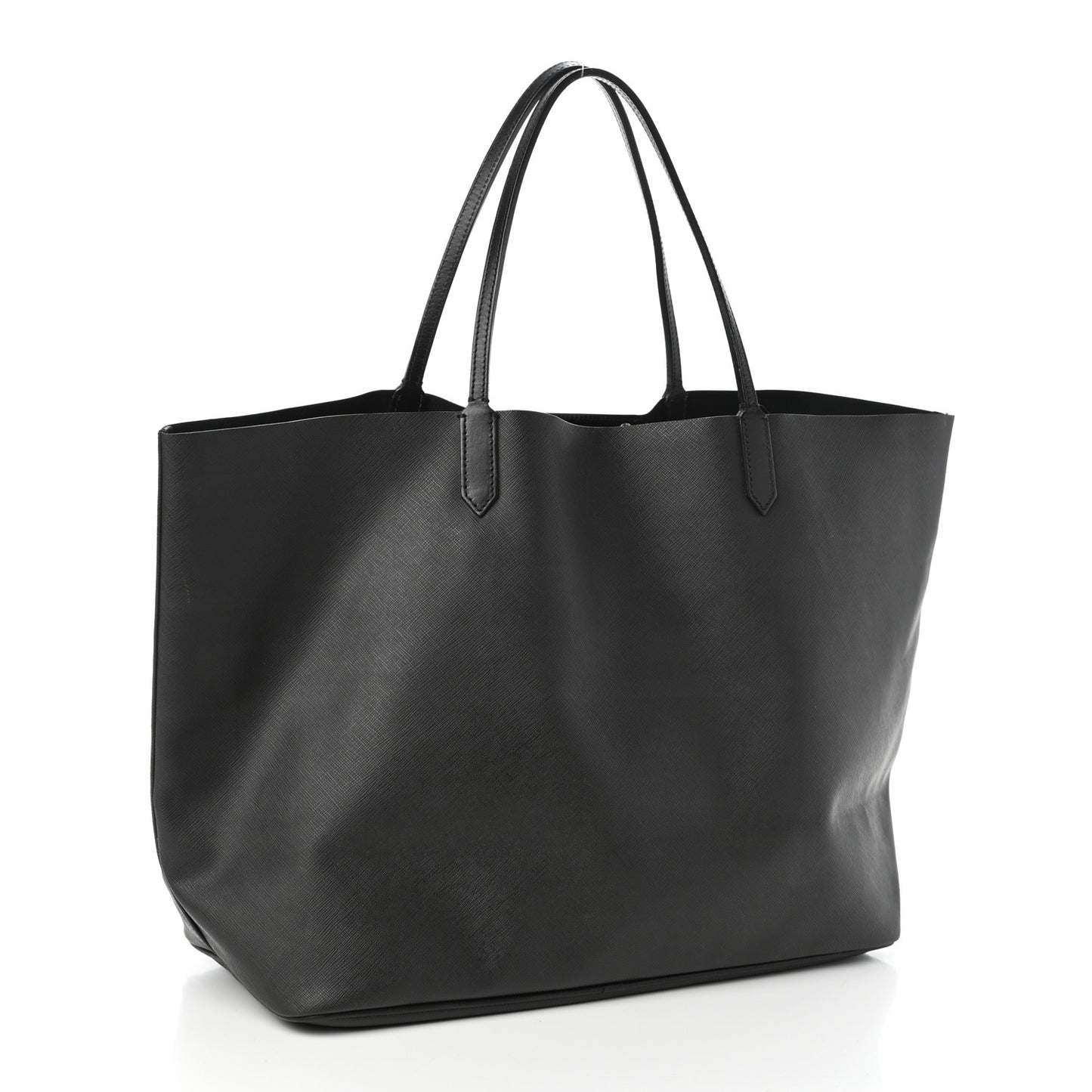 Textured Coated Canvas Bambi Print Large Antigona Tote Black