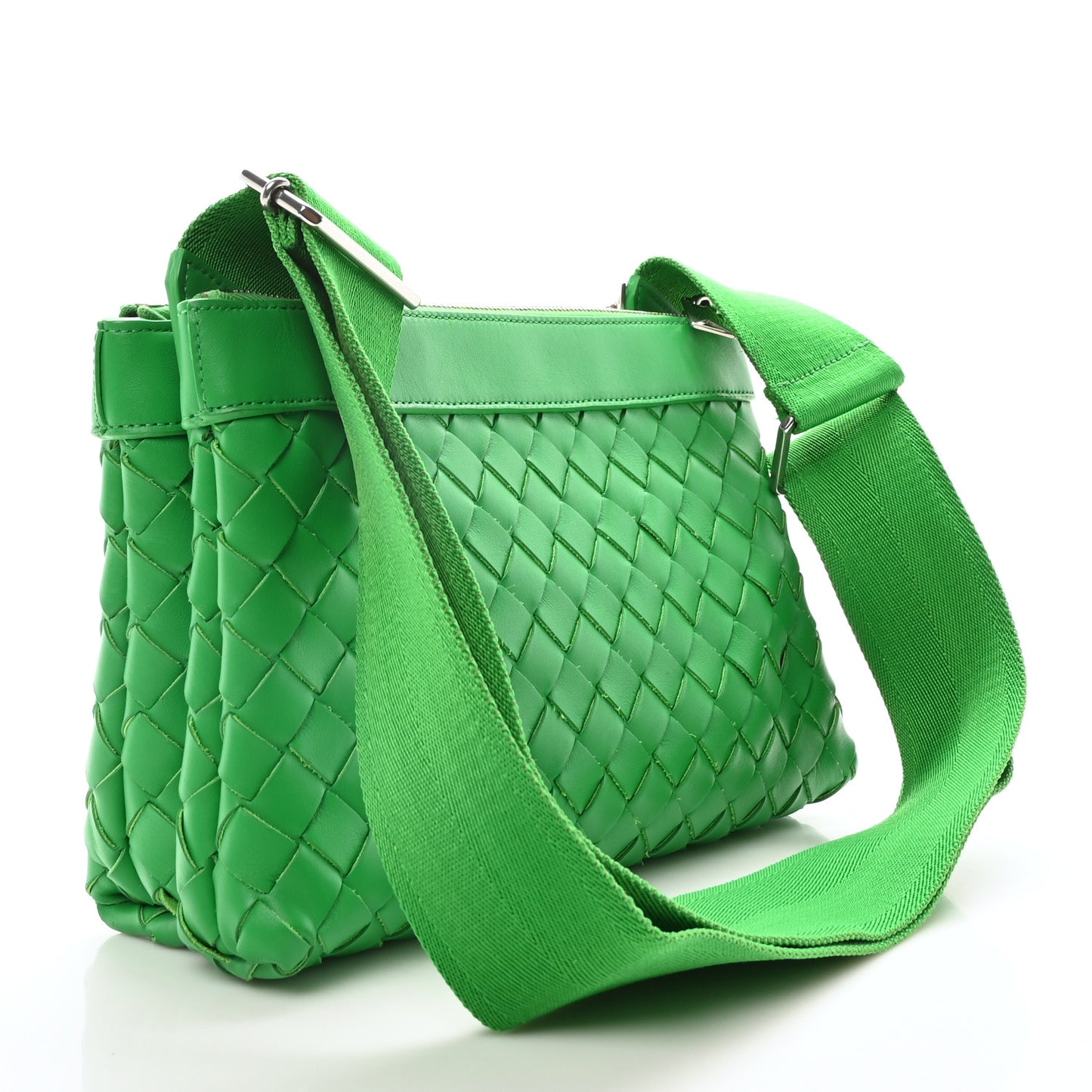 Nappa Intrecciato Duo Shoulder Bag Parakeet