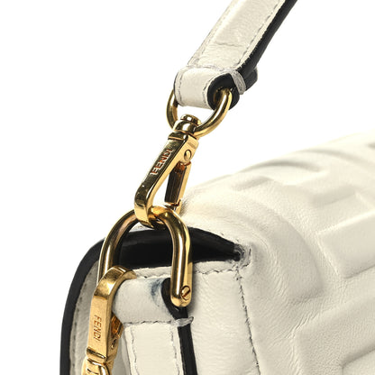 Fendi Nappa FF 1974 Embossed Mini Baguette White 11 of 12
