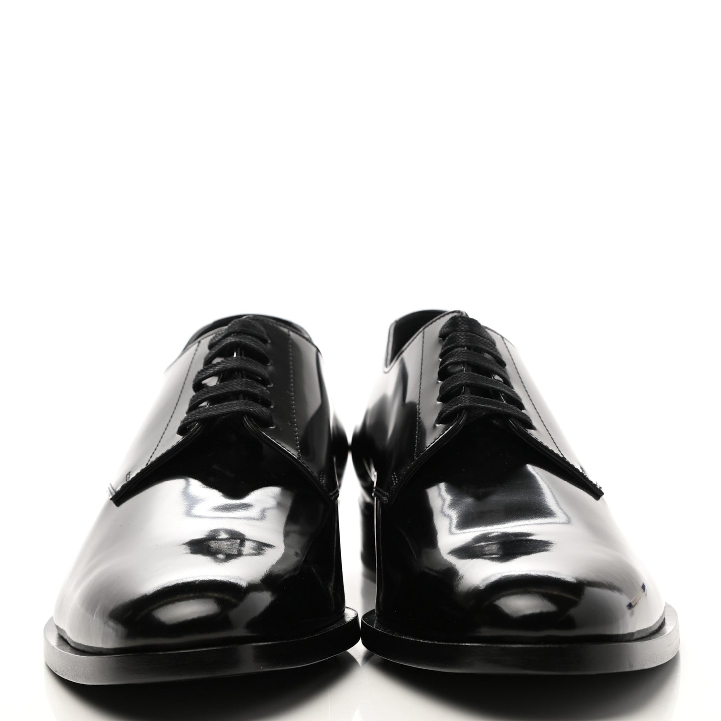 Patent Calfskin Mens Smoking 25 Derby Lace Up Shoes 41 Black