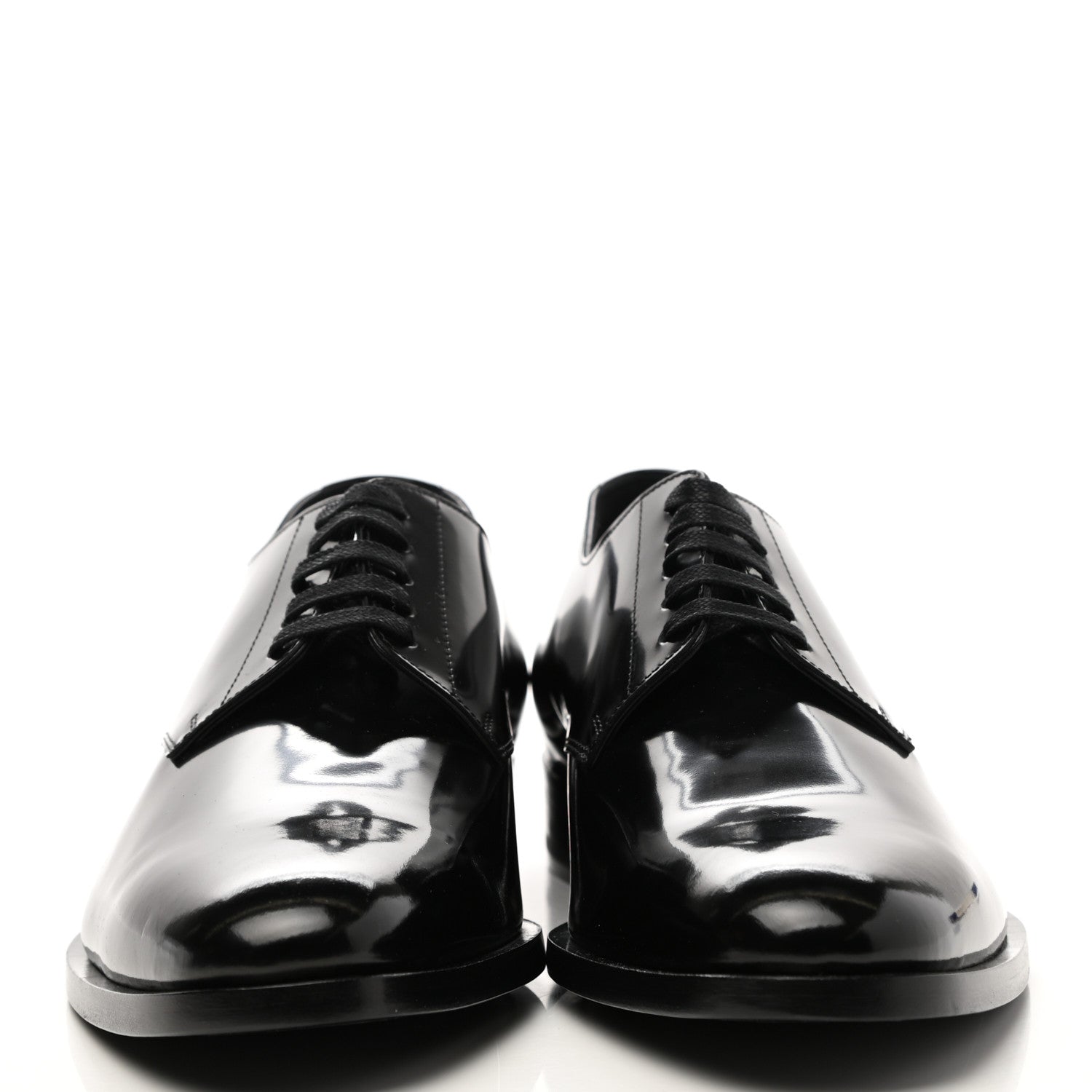 Saint Laurent Patent Calfskin Mens Smoking 25 Derby Lace Up Shoes 41 Black 2 of 8