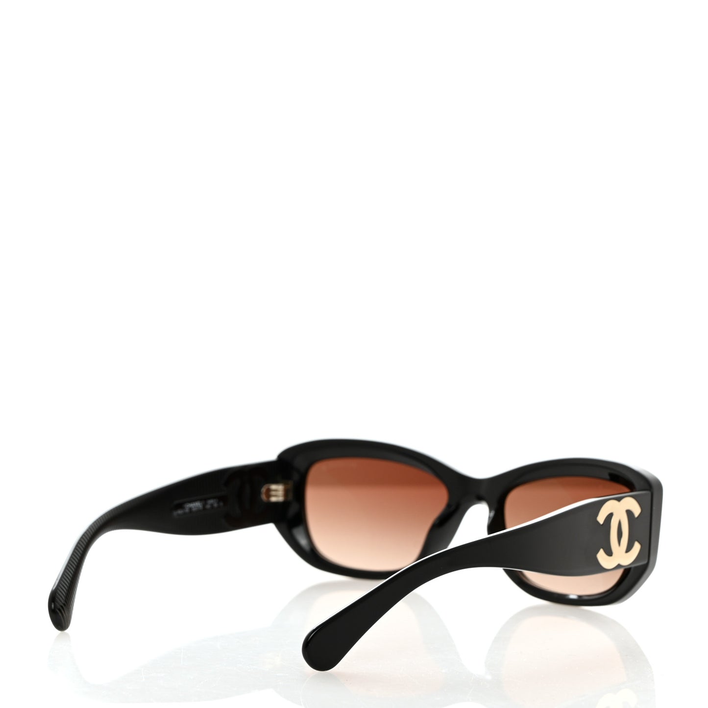 Acetate Rectangle Sunglasses Black Brown