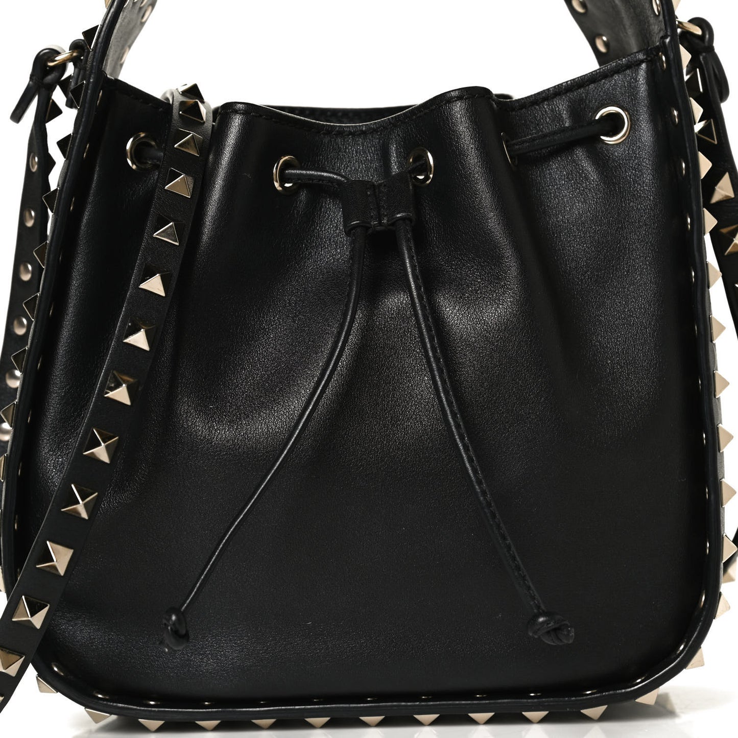 Vitello Rockstud Bucket Bag Black