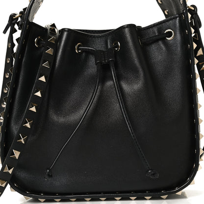 Valentino Garavani Vitello Rockstud Bucket Bag Black 8 of 12