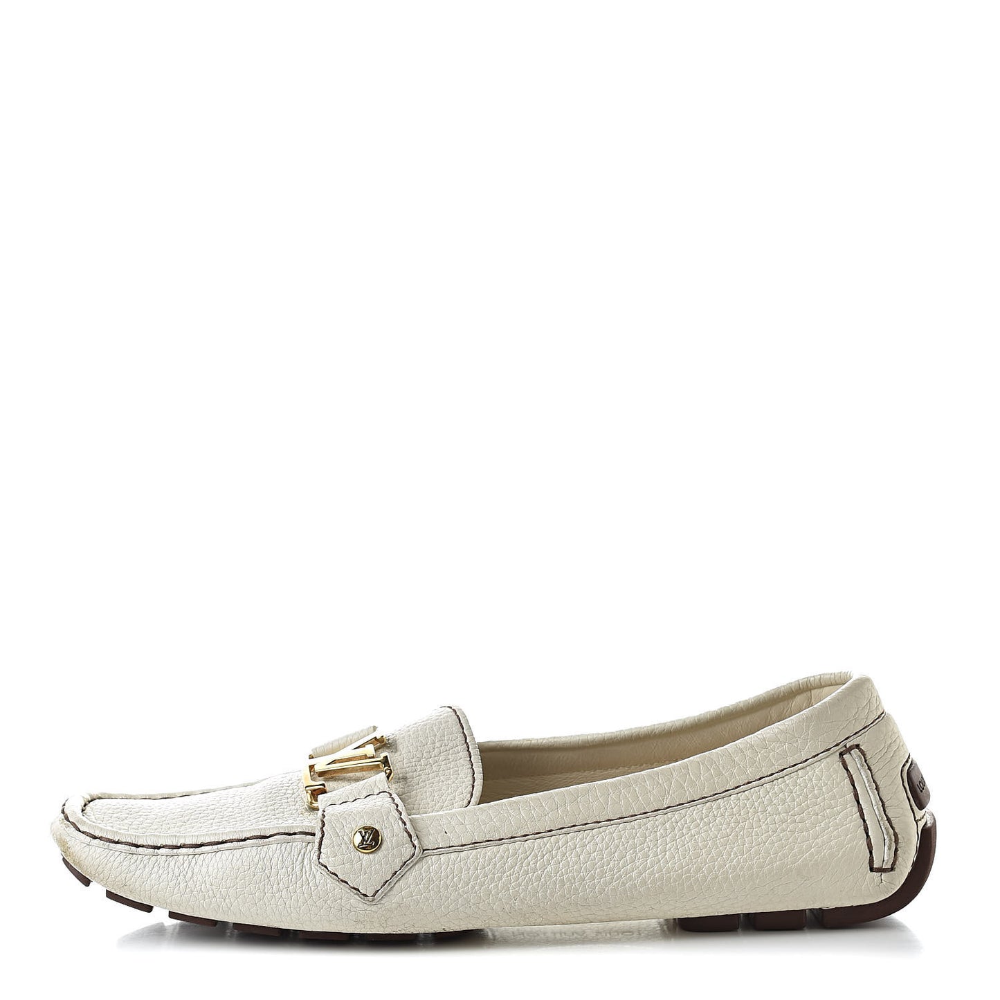 Calfskin Monte Carlo Moccasin Loafers 41 Ivory